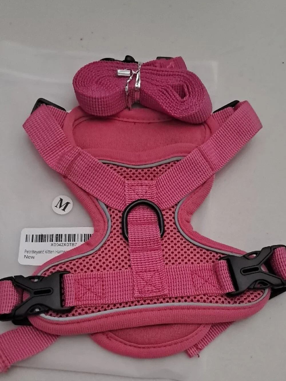 Pet Harness & Leash Set - Pink Comfort Mesh Cat Harness (Medium)